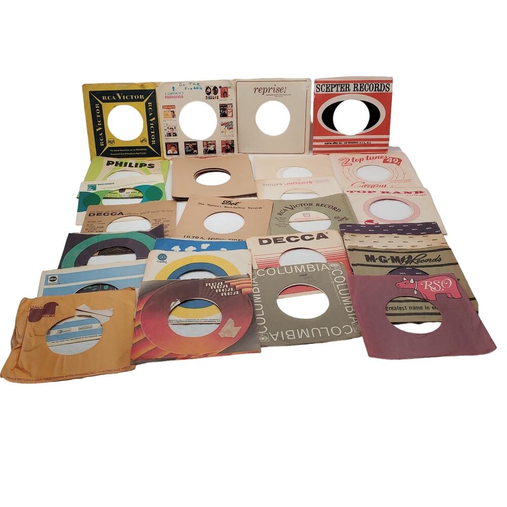 Lot of 35 45 rpm 50's-60's 7” Vinyl Paper Covers